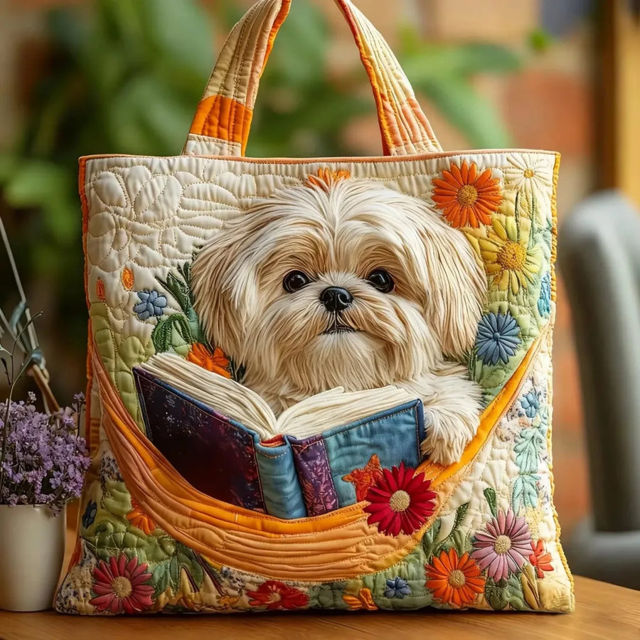 Väska - Shih Tzu och böcker