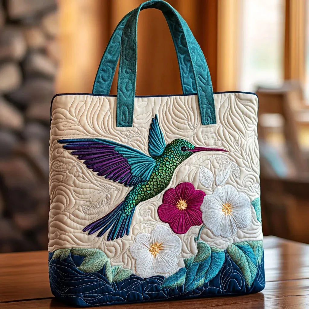 Väska - Kolibri och blommor