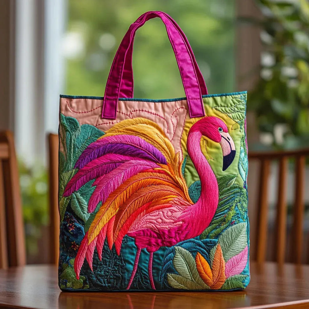 Väska - Flamingo och regnbåge
