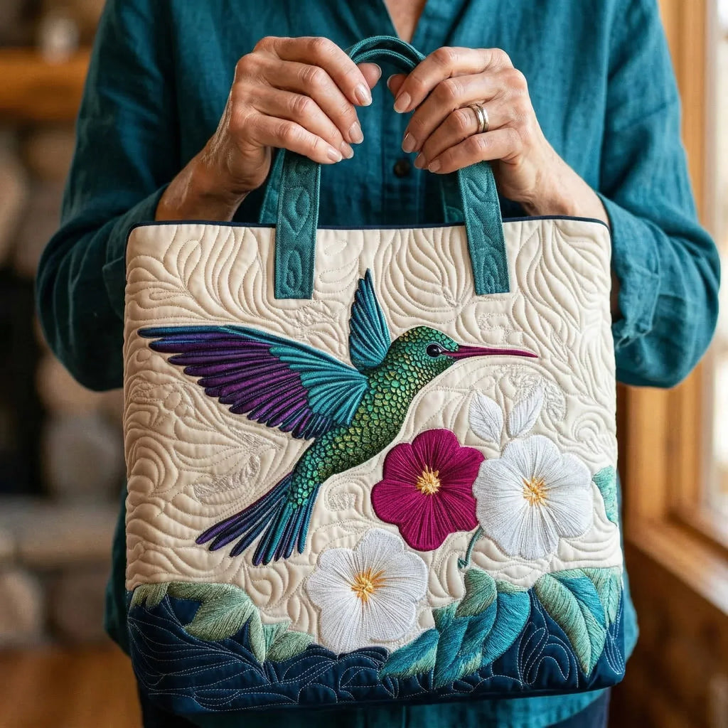 Väska - Kolibri och blommor