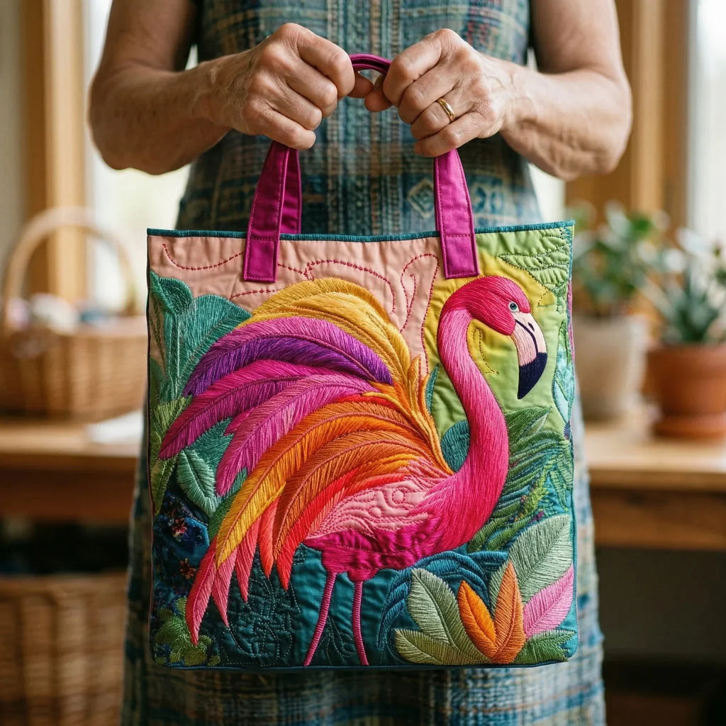 Väska - Flamingo och regnbåge